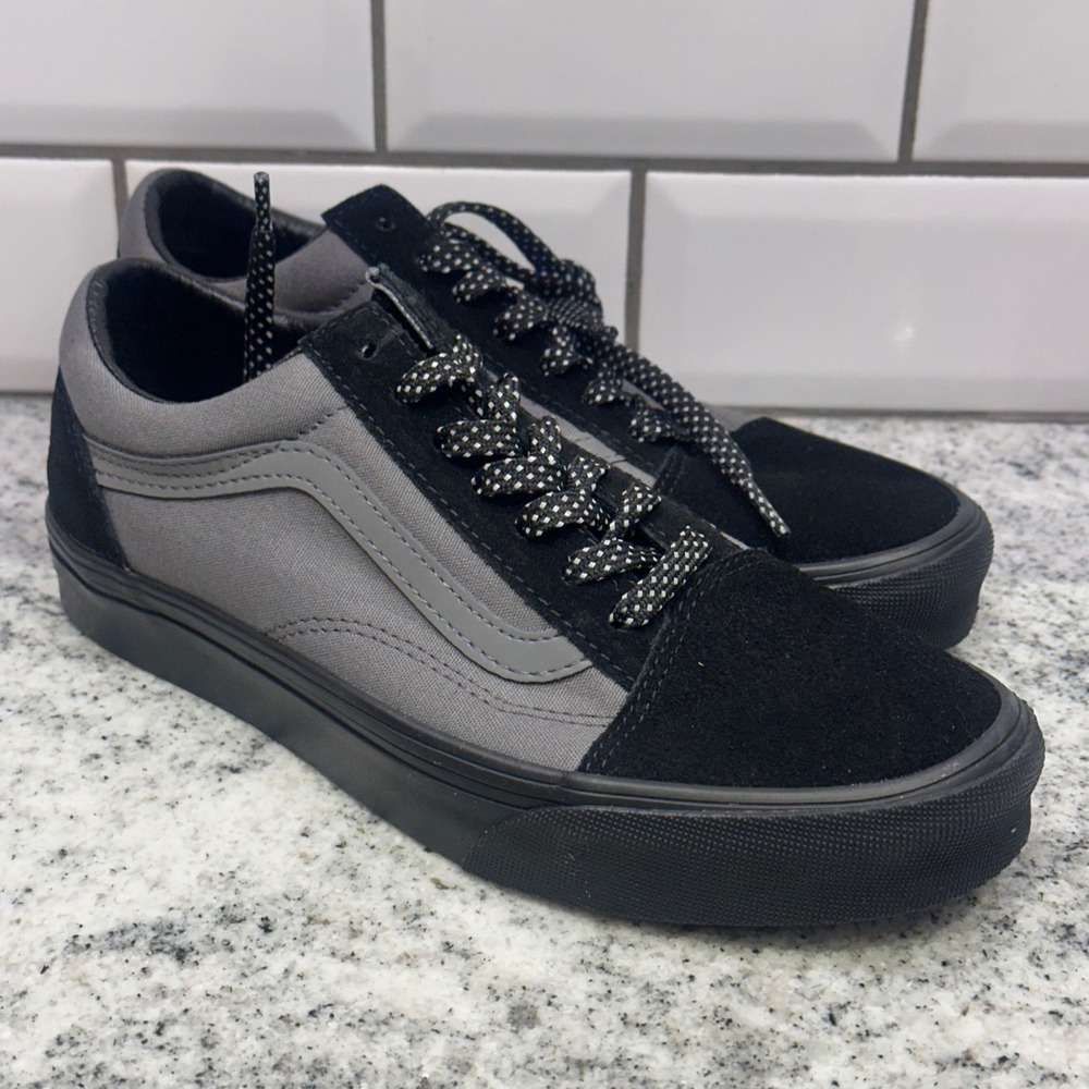 Vans Old Skool Reflective Pop Black Pewter Kids Sneakers‎ VN000ECUQPT Size 6Y